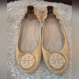 Tory Burch Tan Patent Leather Flats